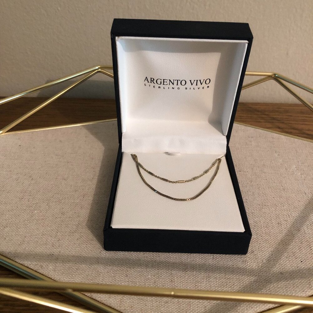 Argento Vivo Boxed Italian Necklace Set NEW